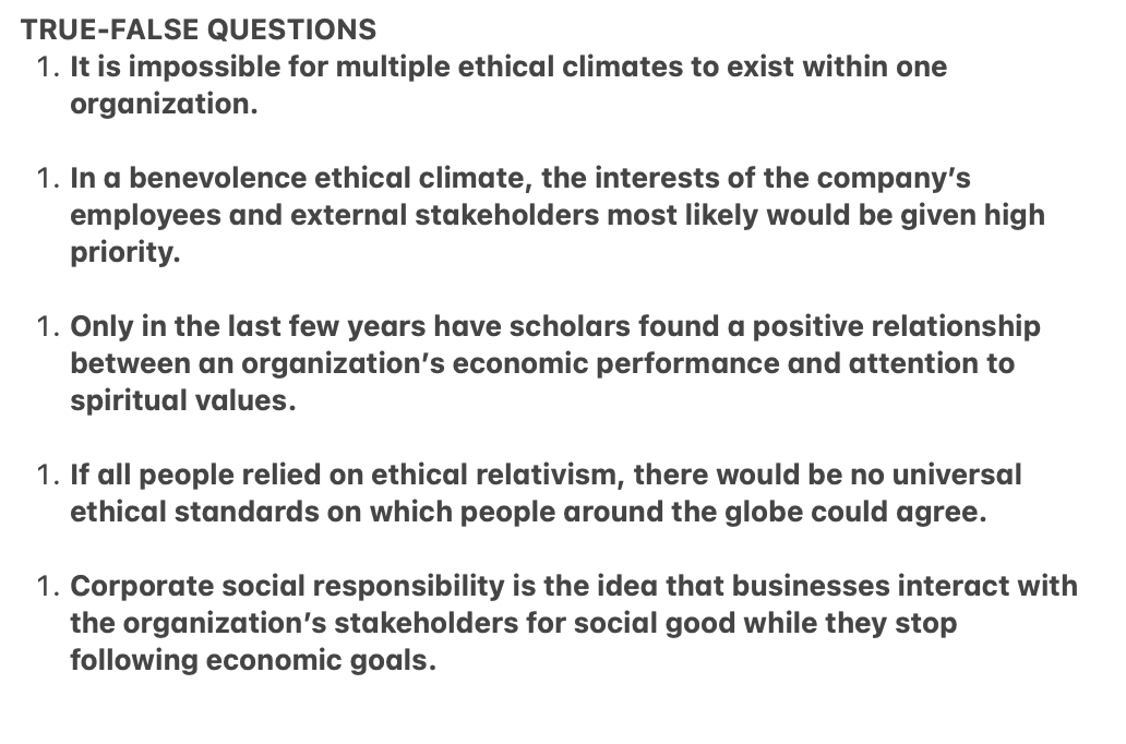 TRUE - FALSE QUESTIONS 1 . It is impossible for
