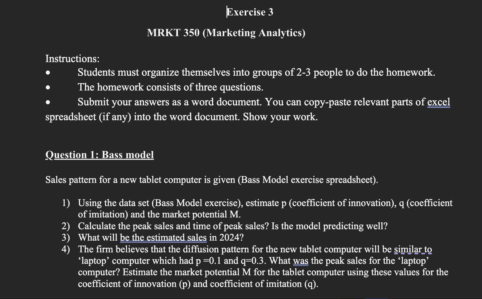 Exercise 3 MRKT 3 5 0 ( Marketing Analytics )