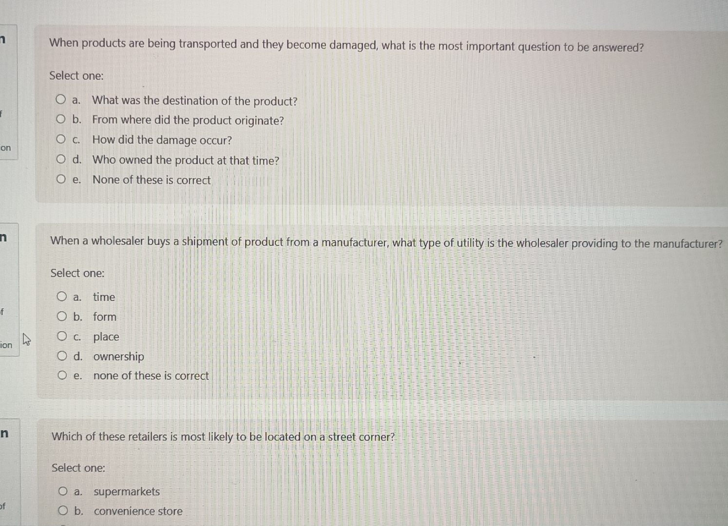 When products are being transported and they