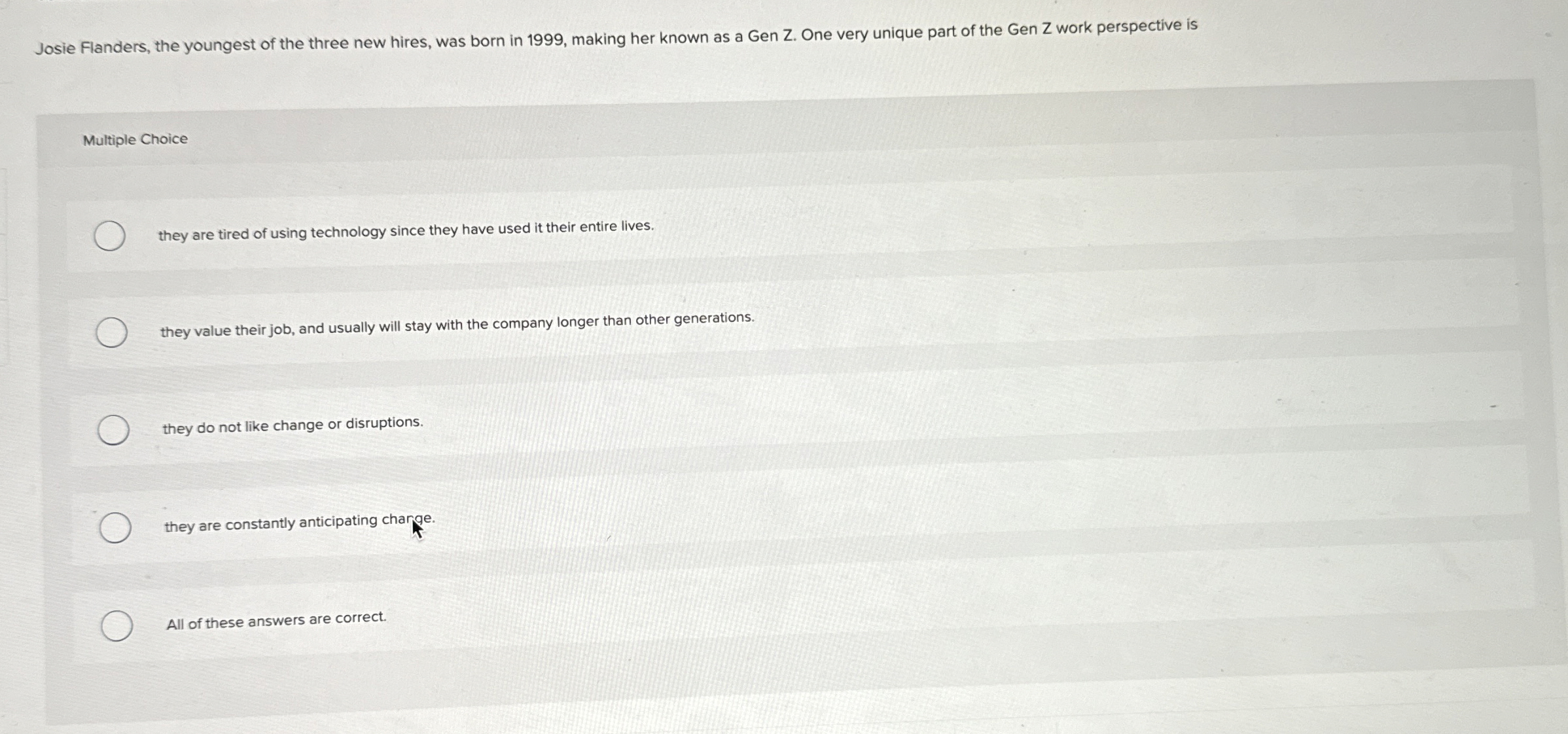 Josie Flanders, the youngest of the three new