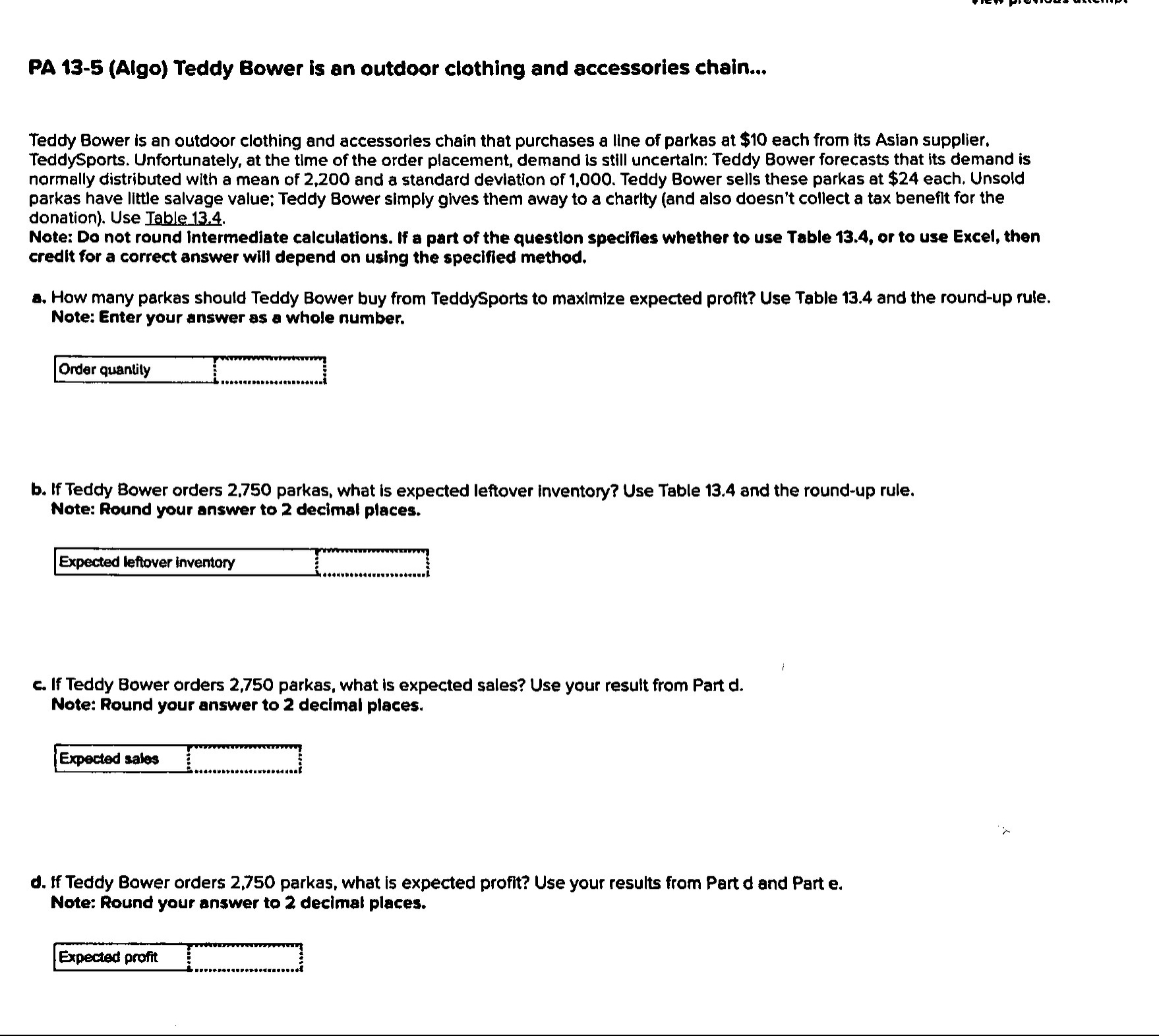 PA 1 3 - 5 ( Algo ) Teddy Bower is an outdoor