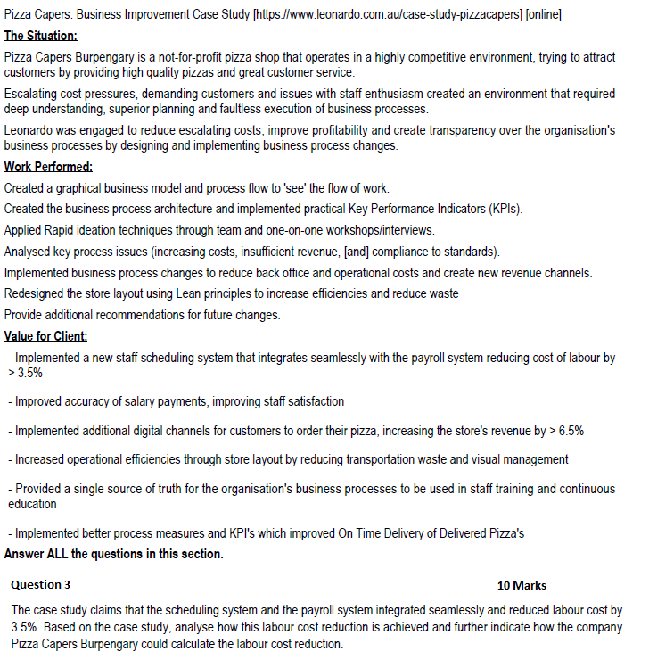 Pizza Capers: Business Improvement Case Study