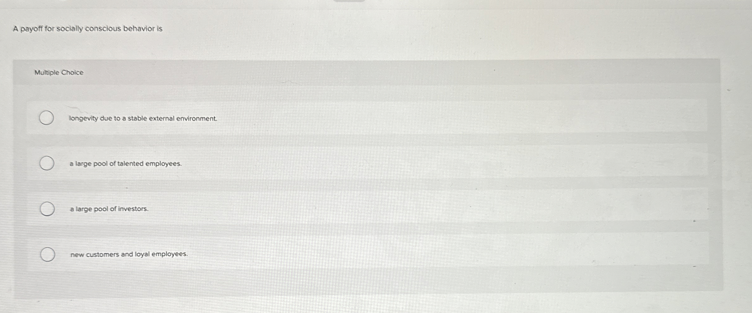 A payoff for socially conscious behavior is