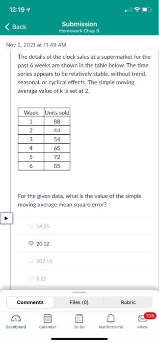 1. 2. 3. 4. 5. 12:21 < Back Submission Homework