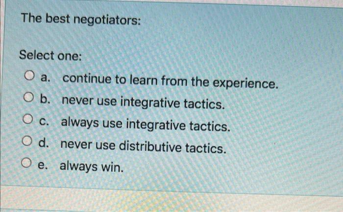 busi negotiations The best negotiators: Select