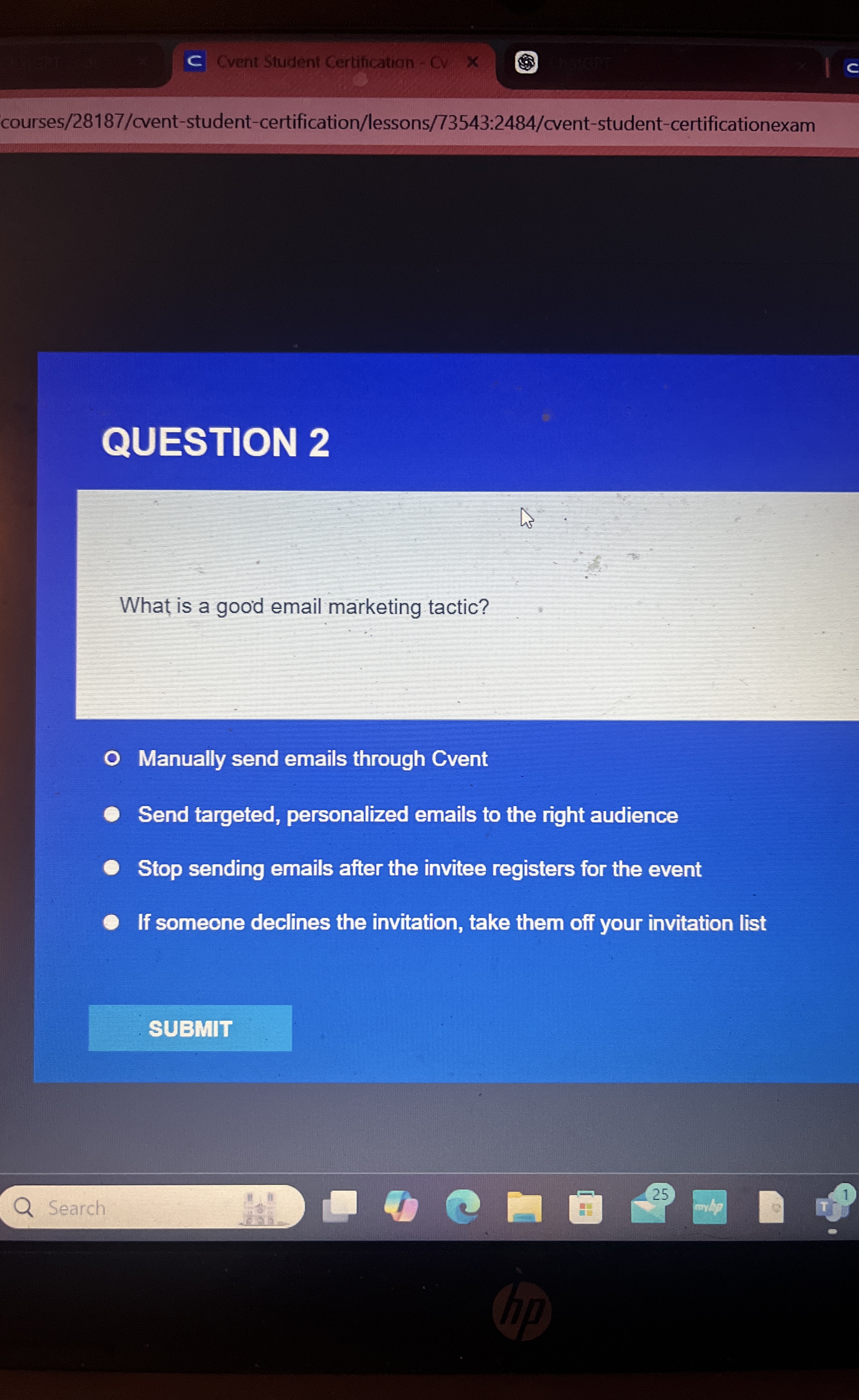 c Cvent Student Certification courses / 2 8 1 8 7