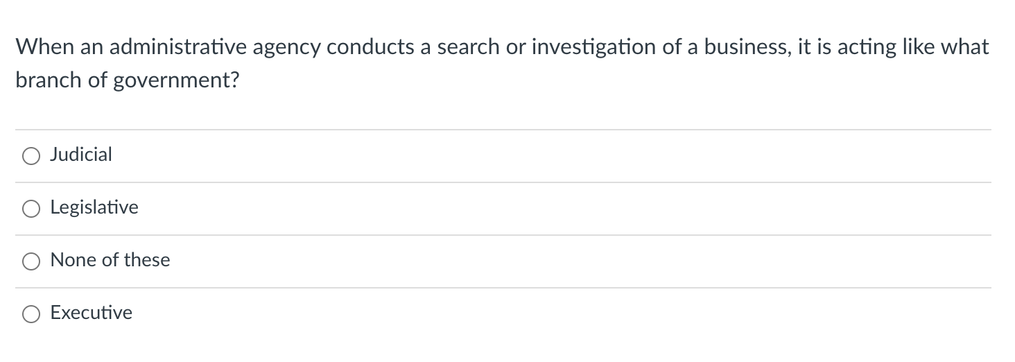 When an administrative agency conducts a search