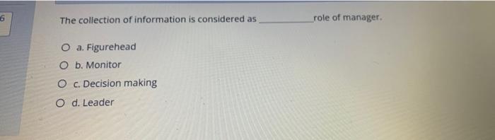 6 The collection of information is considered as