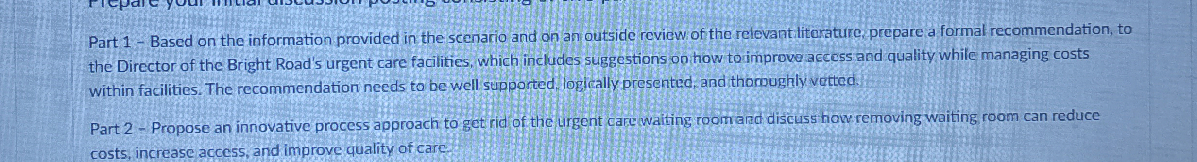 Part 1 - Based on the information provided in the
