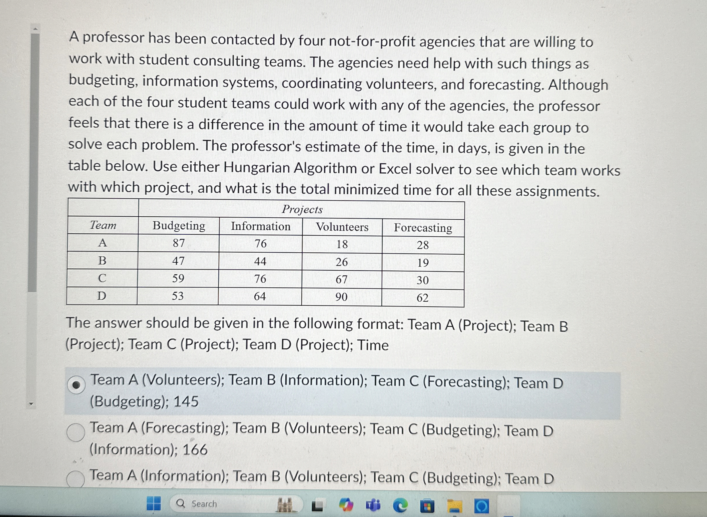 A professor has been contacted by four not - for