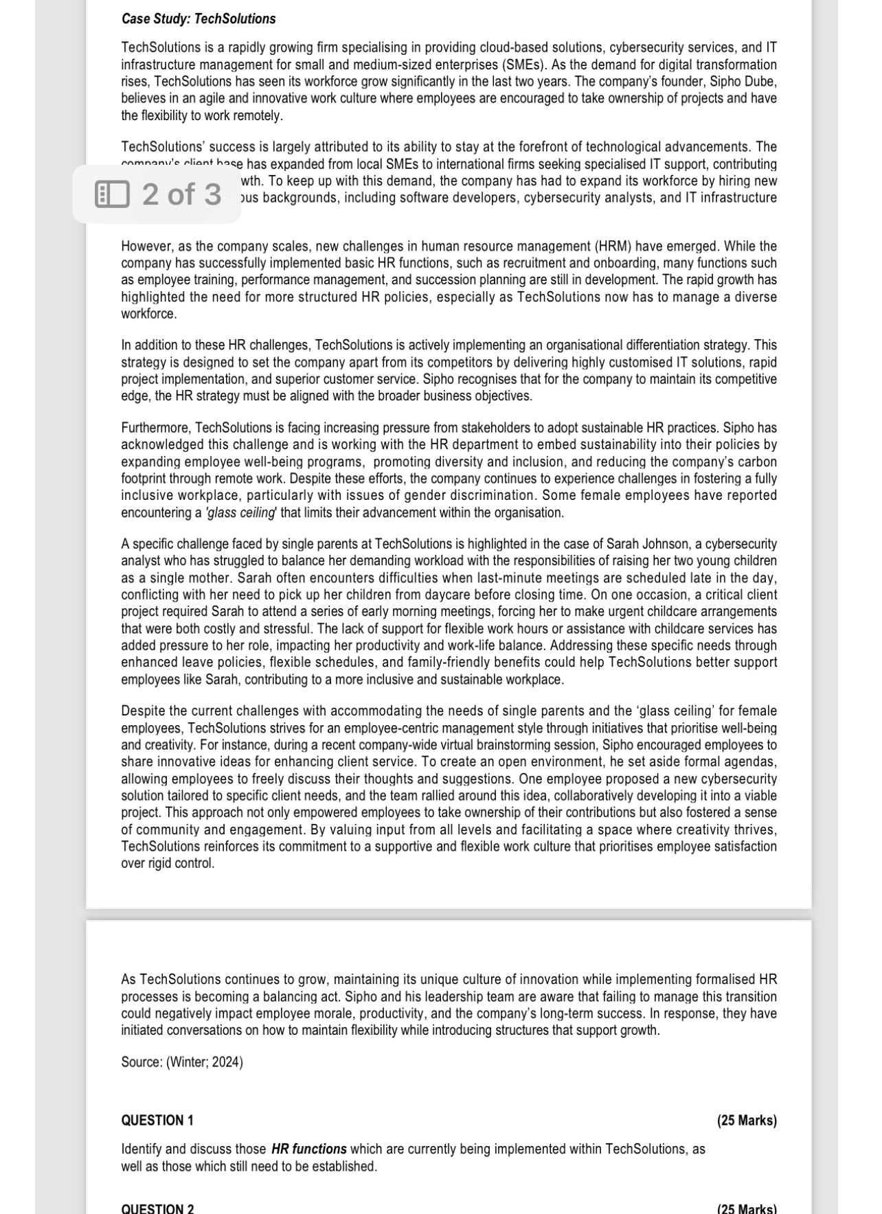 Case Study: TechSolutions TechSolutions is a