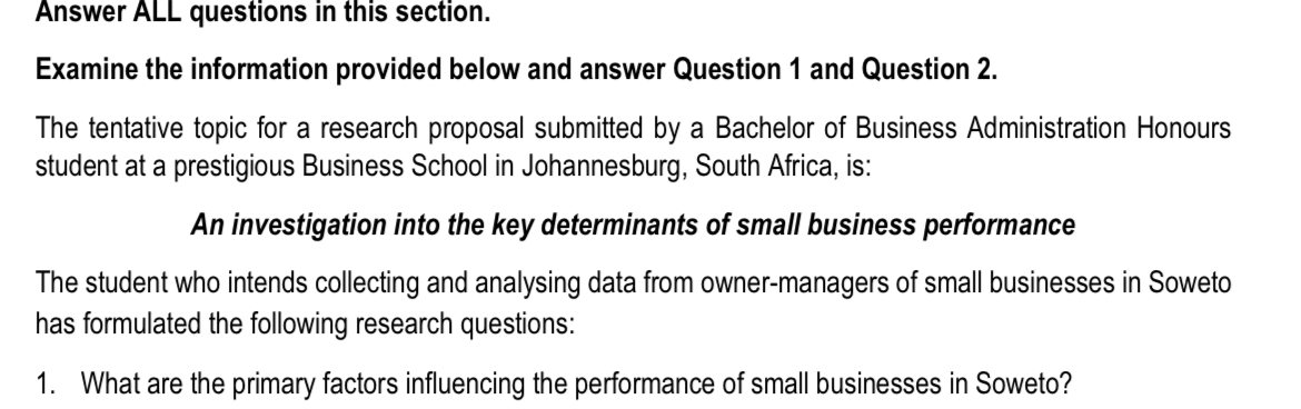 Answer ALL questions in this section. Examine the