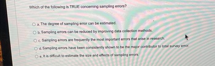 HELP Which of the following is TRUE concerning