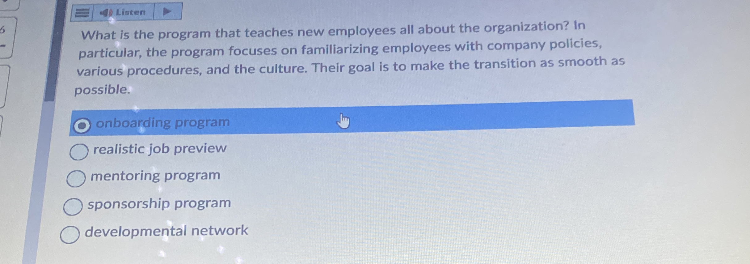 Listen What is the program that teaches new