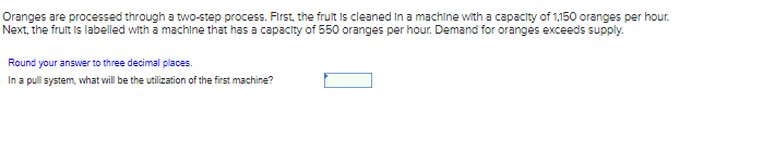 Oranges are processed through a two-step process.