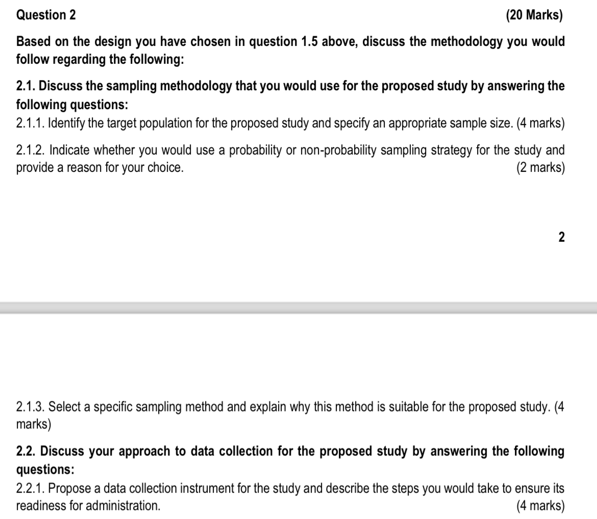 Question 2 ( 2 0 Marks ) Based on the design you