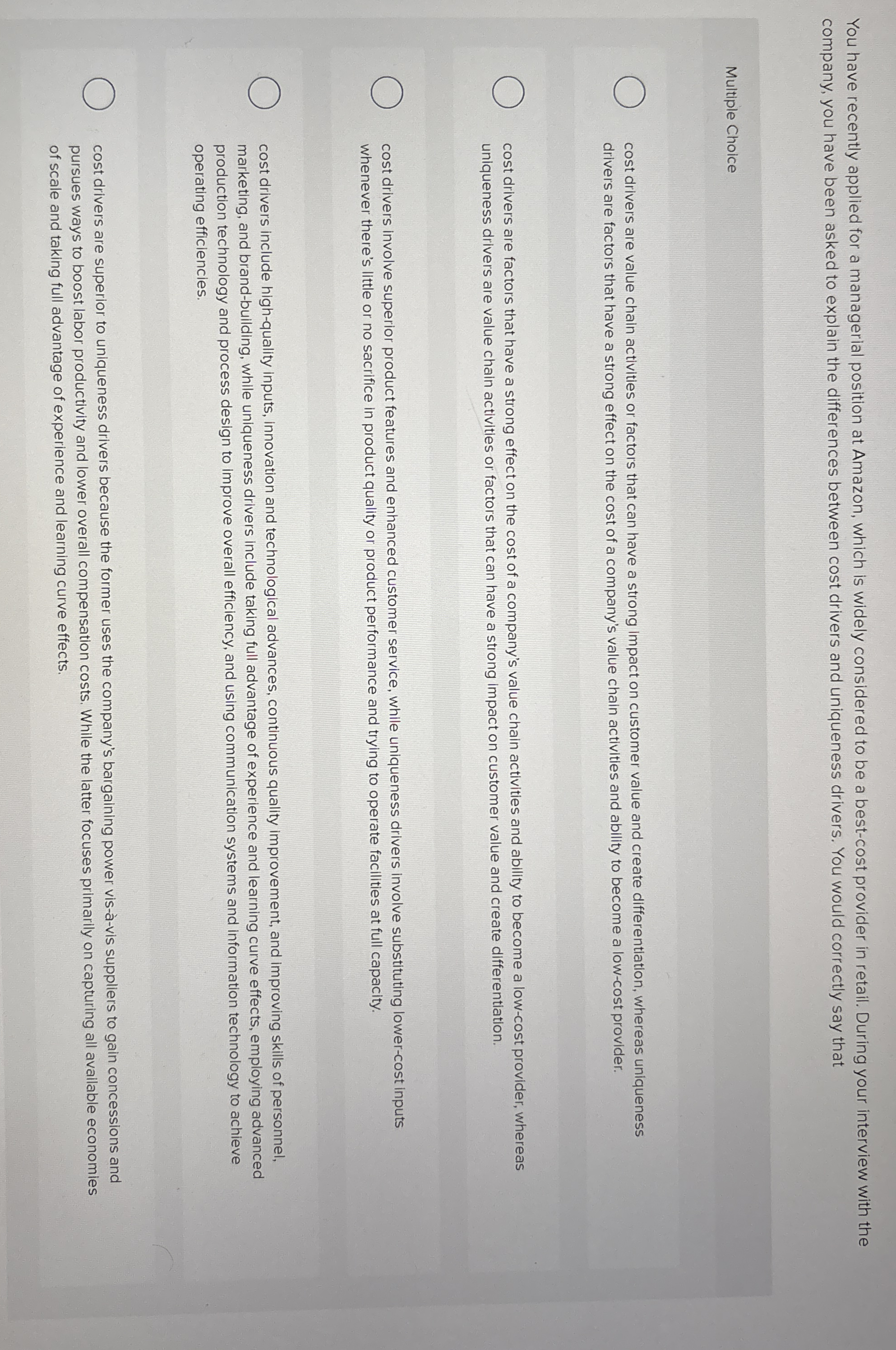 You have recently applied for a managerial