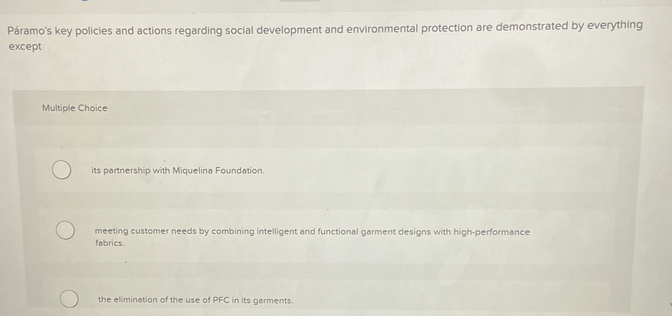 P ramo ' s key policies and actions regarding