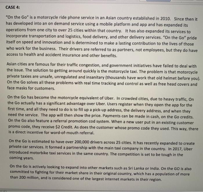 please answer the questions of part 2 of case 4