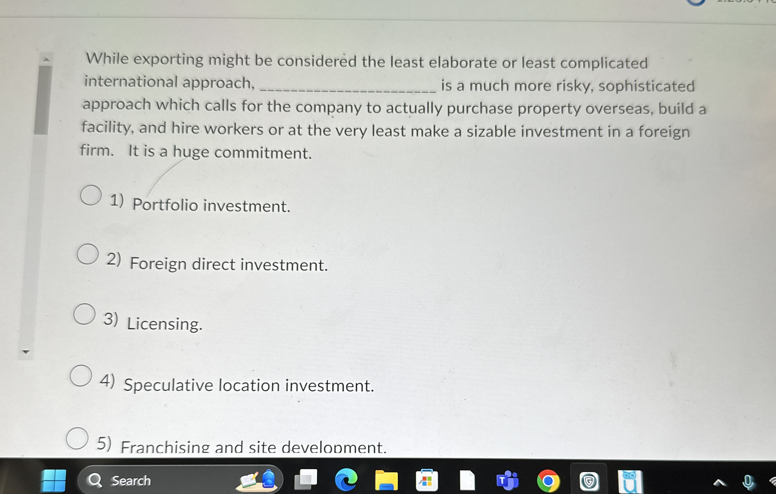 While exporting might be considered the least