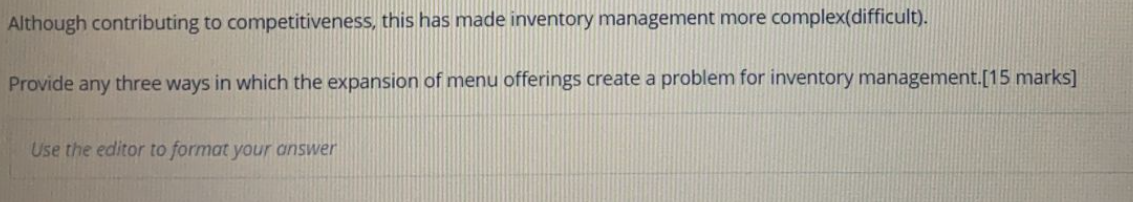 Although contributing to competitiveness, this