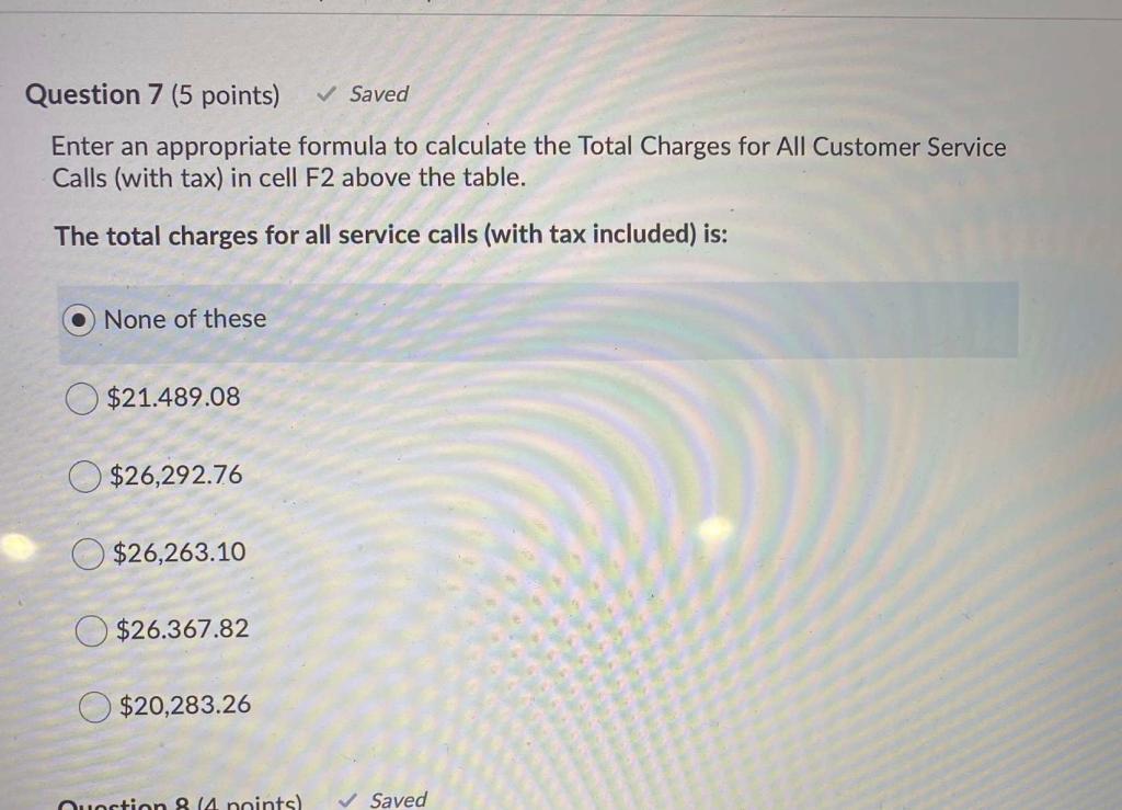 Question 7 (5 points) Saved Enter an appropriate