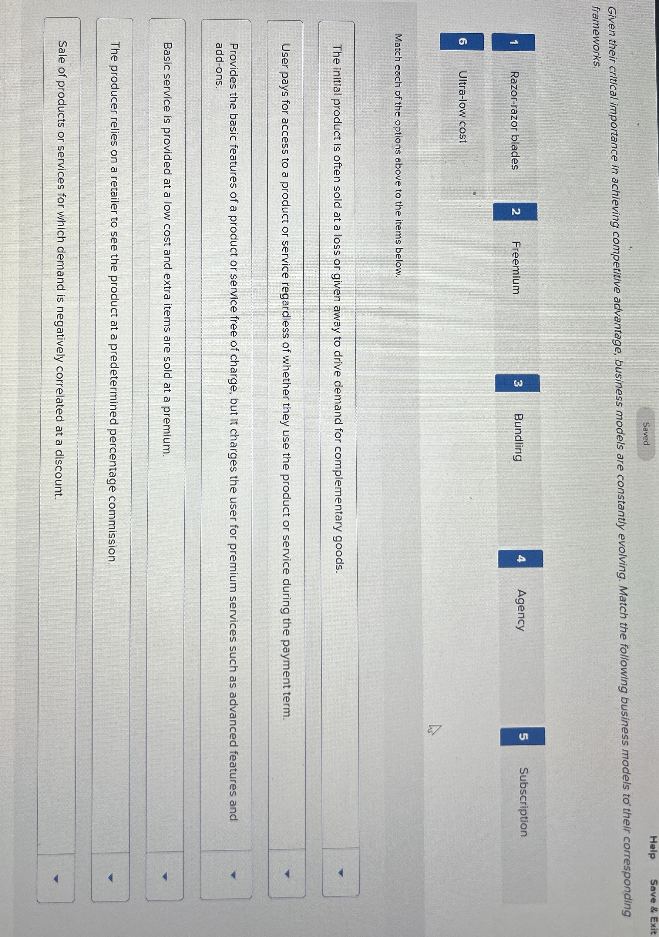 Saved Help Save & Exit Given their critical