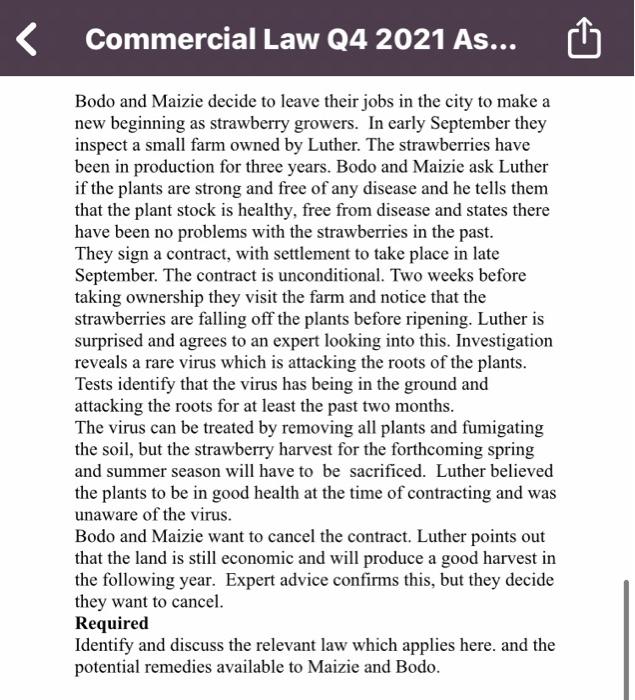 Question 3 Misrepresentation : 12 marks Word