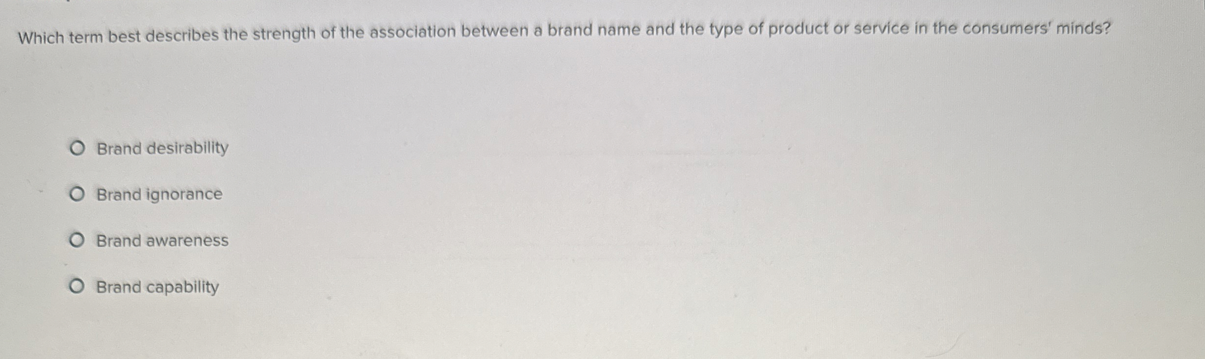Which term best describes the strength of the