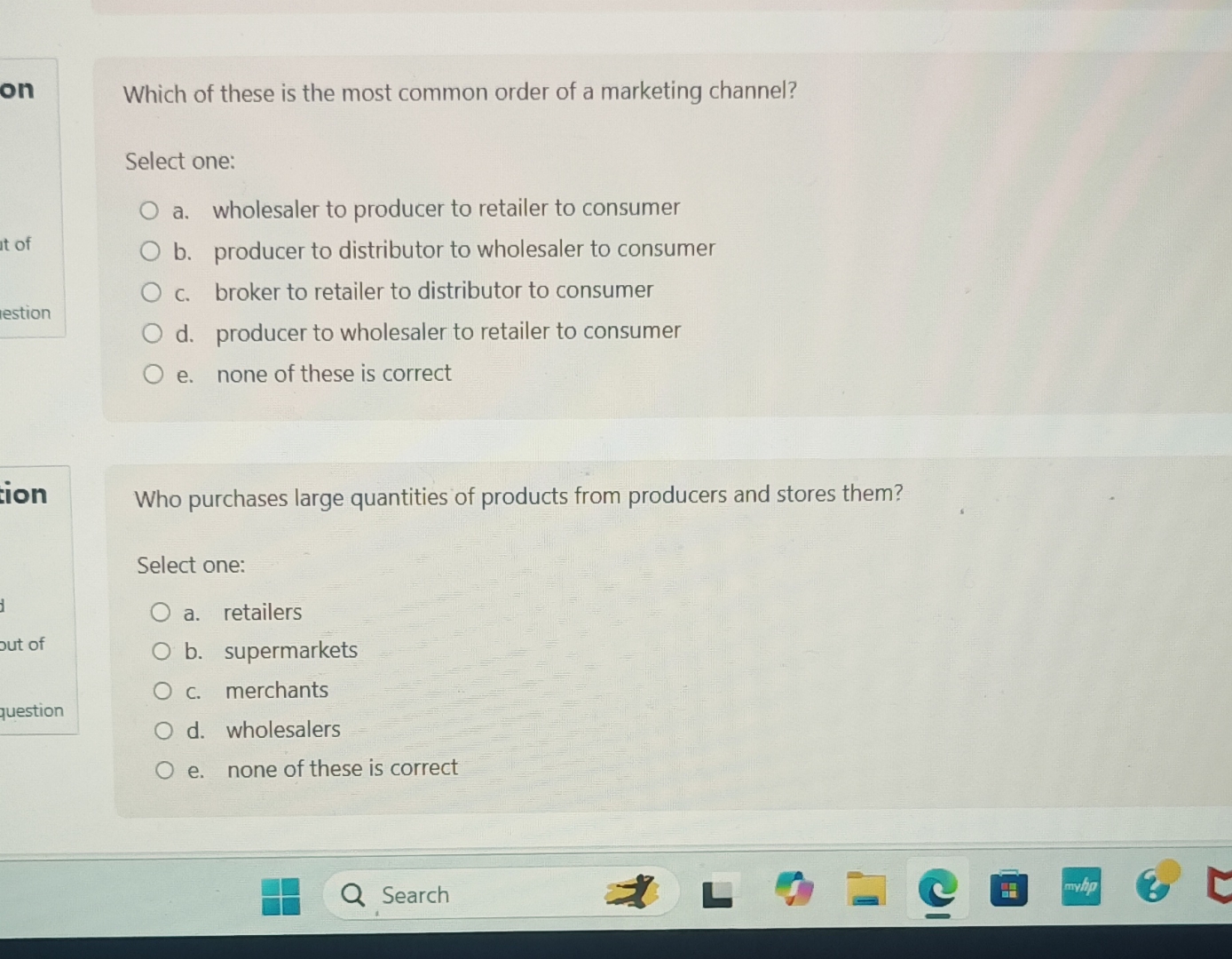 on Which of these is the most common order of a