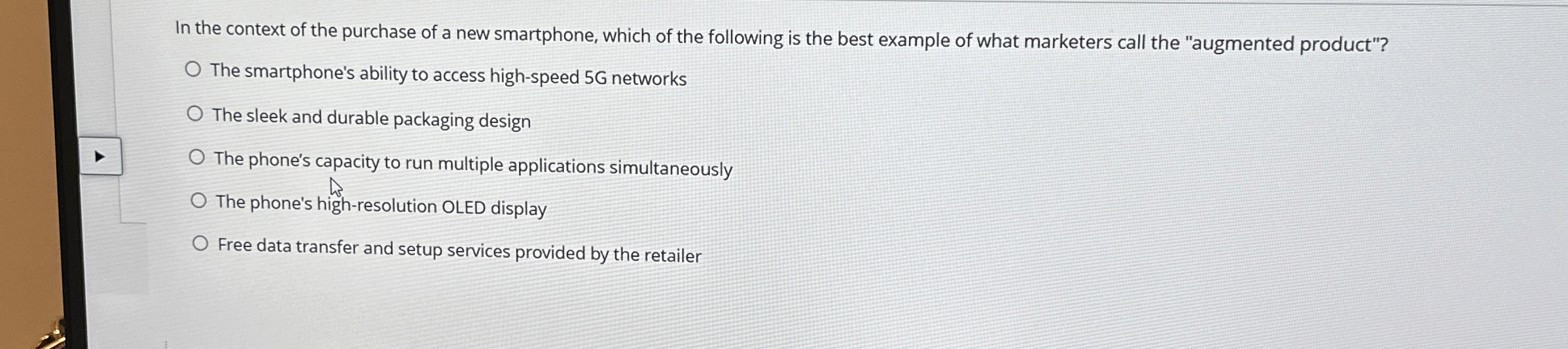 In the context of the purchase of a new