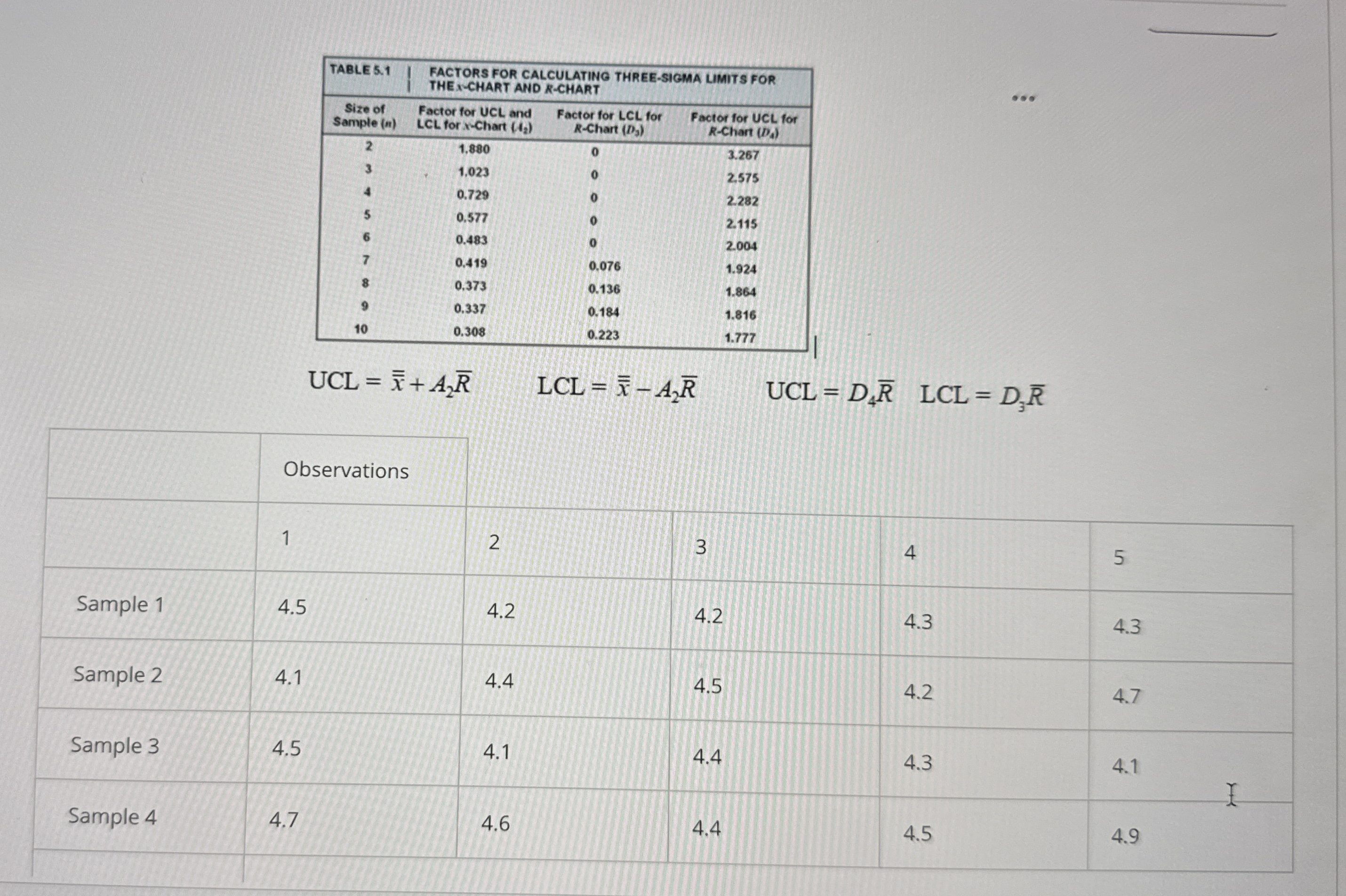 \ table [ [ TABLE 5 . 1 , \ table [ [ FACTORS FOR