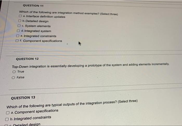 QUESTION 11 Which of the following are
