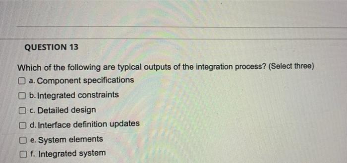 QUESTION 11 Which of the following are