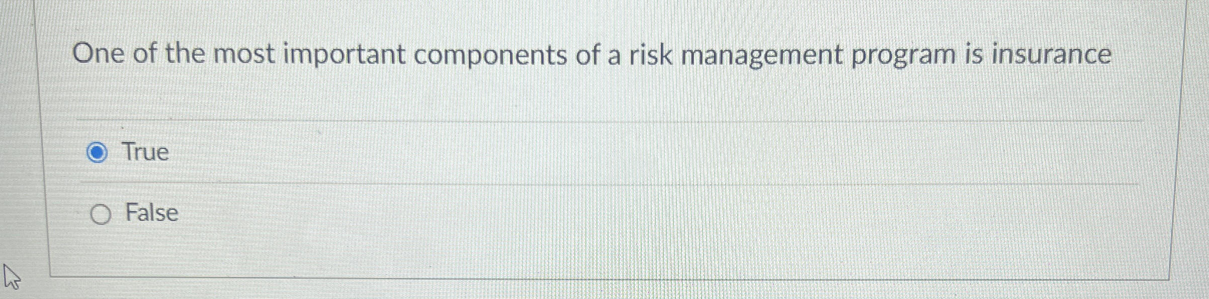 One of the most important components of a risk