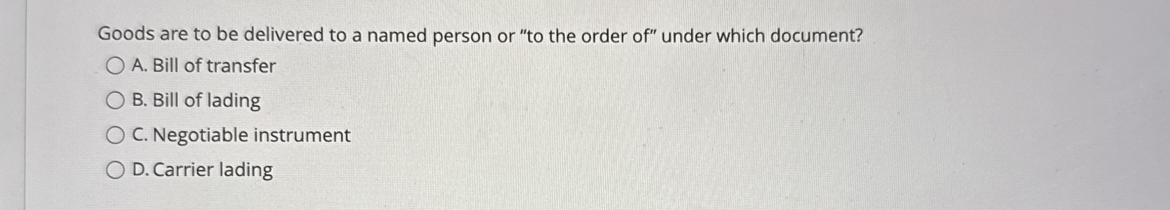 Goods are to be delivered to a named person or "