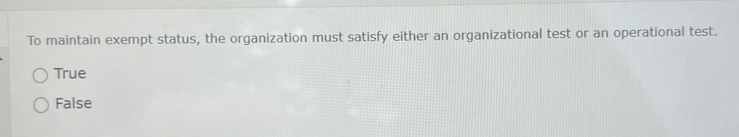 To maintain exempt status, the organization must