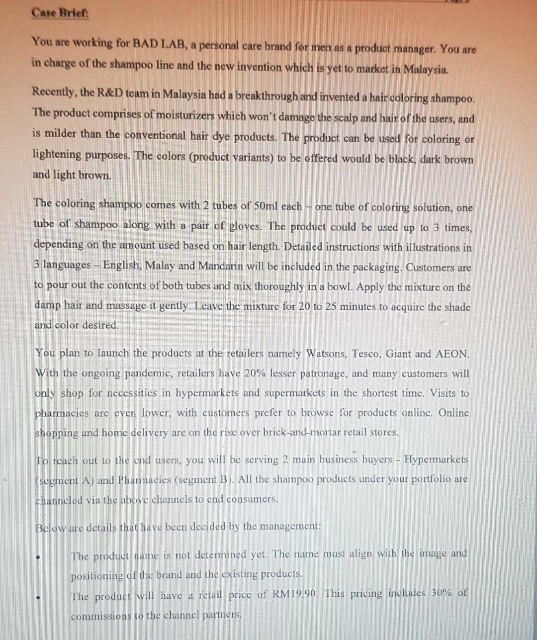 Identify two competitors (name them) that you are