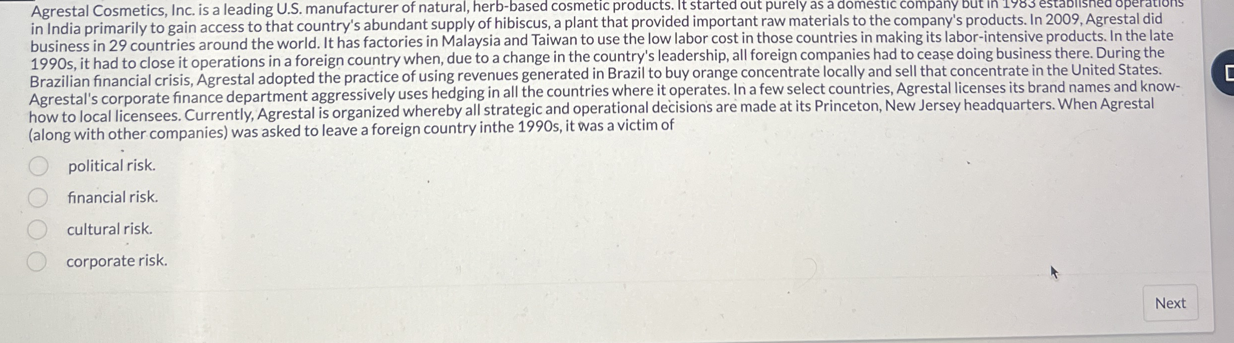 Agrestal Cosmetics, Inc. is a leading U . S .