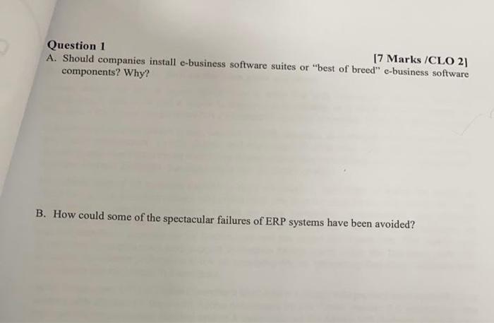 Question 1 17 Marks/CLO2) A. Should companies
