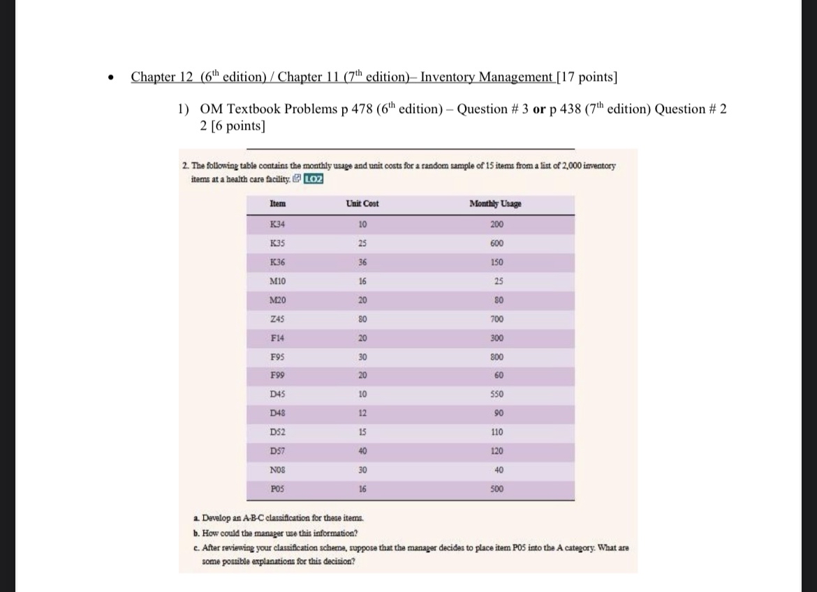 Chapter 1 2 ( 6 t h edition ) / Chapter 1 1 ( 7 t