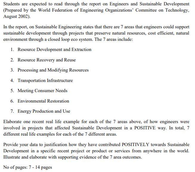 Students are expected to read through the report