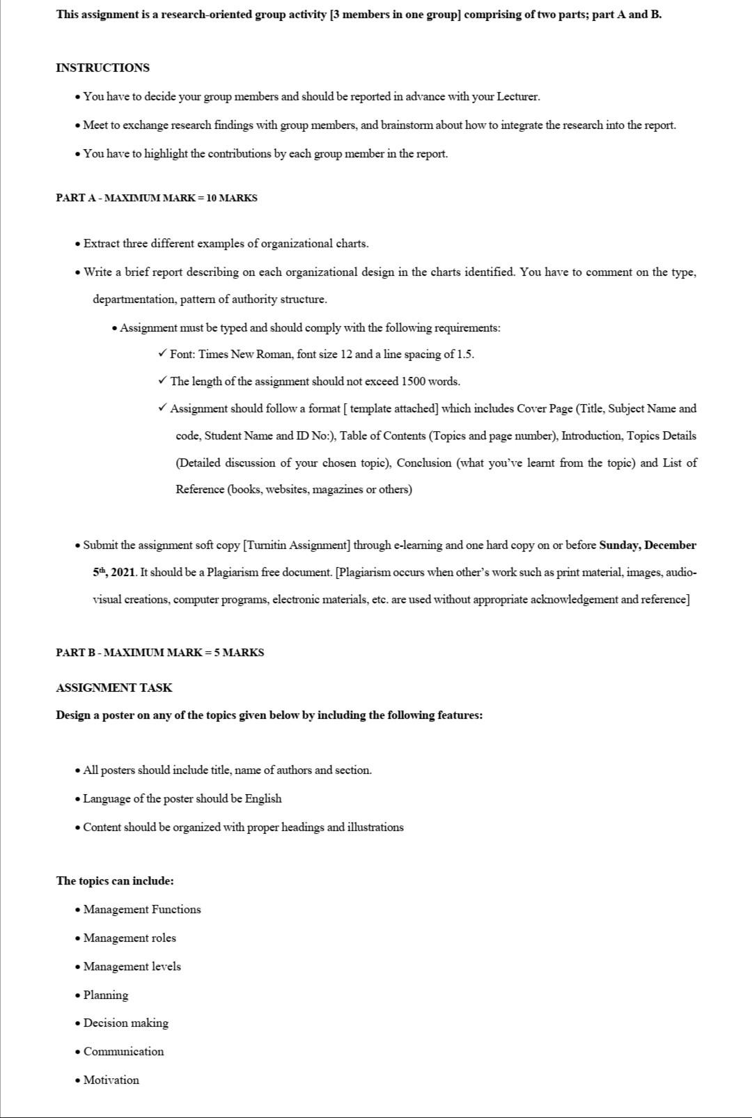 This assignment is a research-oriented group