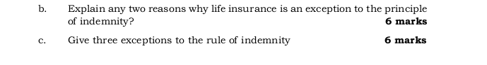 b. Explain any two reasons why life insurance is