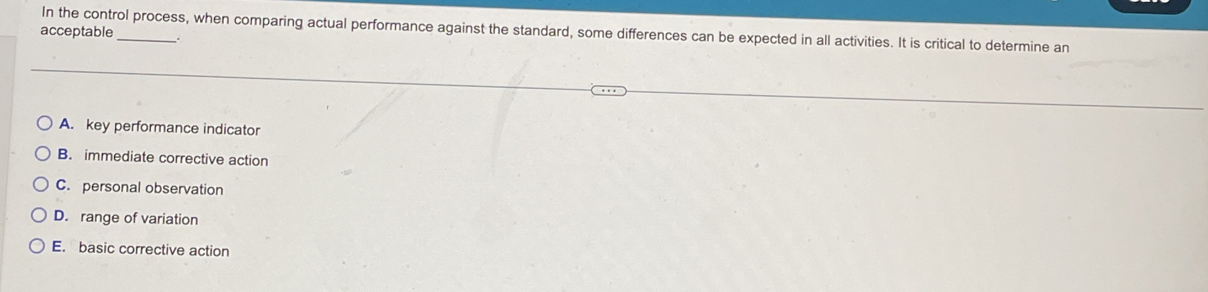 In the control process, when comparing actual