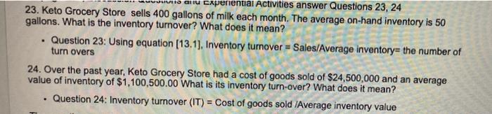 and cxperiential Activities answer Questions 23,