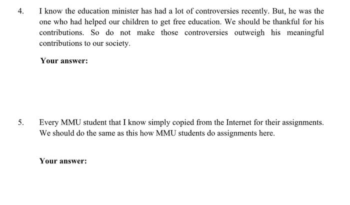 PART C: FALLACIES (20 Marks) Identify the fallacy