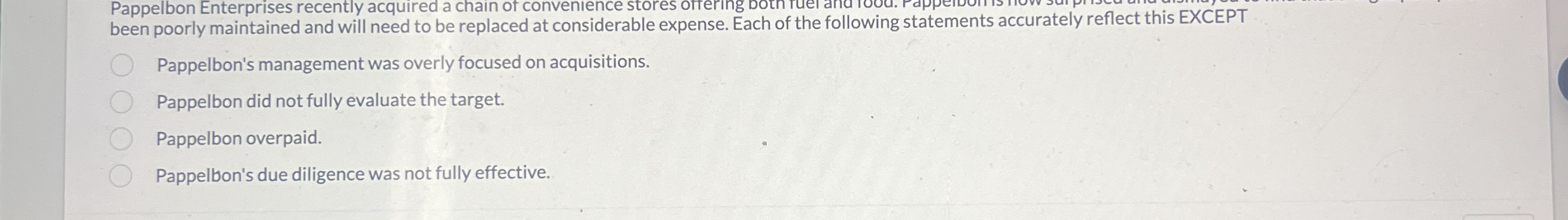 Pappelbon Enterprises recently acquired a chain