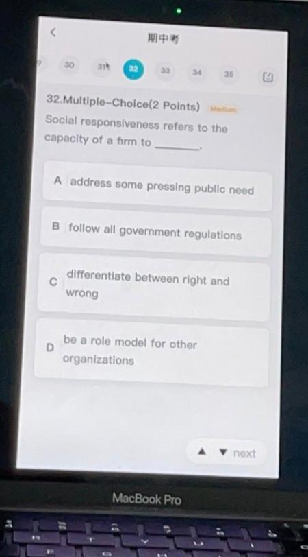 3** 35 30 34. Multiple-Choice(2 Points) What did