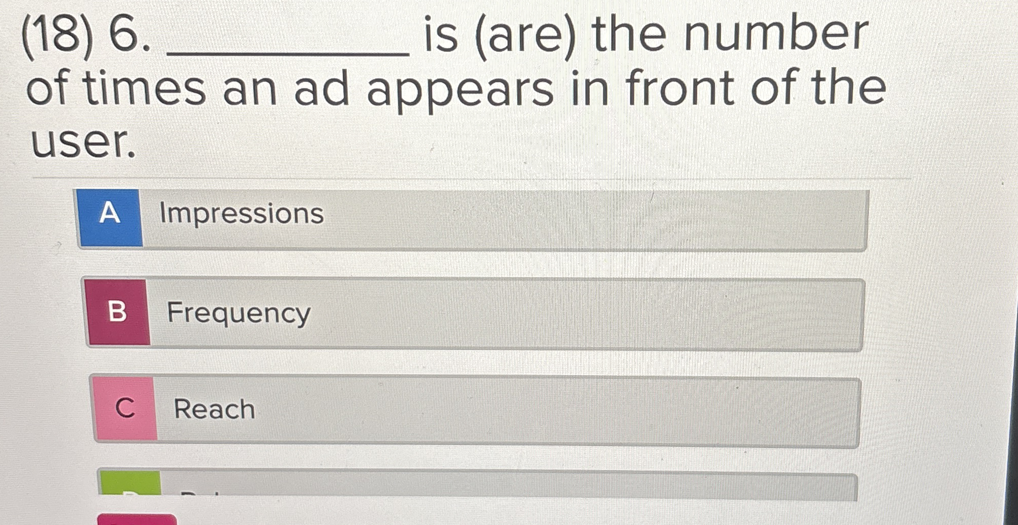 ( 1 8 ) 6 . is ( are ) the number of times an ad